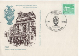 Germany Deutschland DDR 1983 100 Jahre Deutsches Theater, 750 Jahre Berlin - Cartoline - Usati