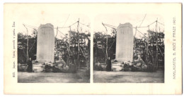 Stereo-Fotografie Lichtdruck Bedrich Koci, Prag, Ansicht Tokio / Japan, Pomnik V Parku Siba  - Stereoscopic