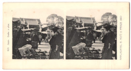 Stereo-Fotografie Lichtdruck Bedrich Koci, Prag, Ansicht Osaka / Japan, Z Ulice  - Stereoscopic