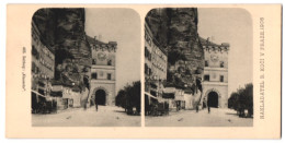 Stereo-Fotografie Lichtdruck Bedrich Koci, Prag, Ansicht Salzburg, Klausentor  - Stereoscoop