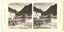 Stereo-Fotografie Lichtdruck Bedrich Koci, Prag, Ansicht Zillertal, Mlyn U Zellu Na Zillere  - Stereoscopic