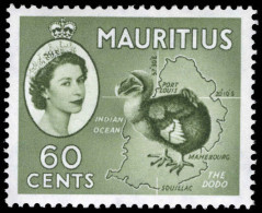 Mauritius 1953-58 60c Dodo Bronze Green Unmounted Mint. - Mauritius (1968-...)