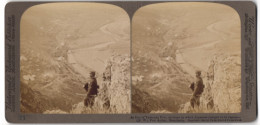 Stereo-Fotografie Underwood & Underwood, New York, Ansicht Port Arthur / China, Japanischer Soldat Am Fort Taikozan  - Stereoscopic