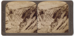 Stereo-Fotografie Underwood & Underwood, New York, Ansicht Yellowstone Park, Down The River & Canyon  - Fotos Estereoscópicas