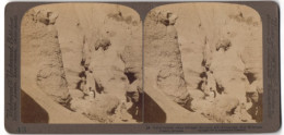 Stereo-Fotografie Underwood & Underwood, New York, Ansicht Red Mountain Crater / Arizona, Lava Gesteinsformation  - Stereoscopic