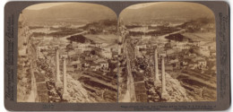 Stereo-Fotografie Underwood & Underwood, New York, Ansicht Athen, Jupiter Tempel Mit Stadtansicht  - Stereoscopic