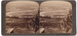 Stereo-Fotografie Underwood & Underwood, New York, Ansicht Kaschmirtal / Indien, Panorama Mit Jhelum - Fluss  - Fotos Estereoscópicas