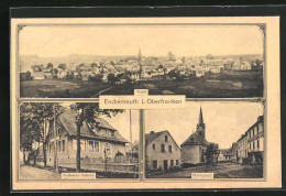 AK Enchenreuth I. Oberfranken, Teilansicht, Stickerei-Schule, Marktplatz  - Sonstige & Ohne Zuordnung