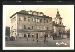 AK Hertine Bei Teplitz, Deutsche Volksschule  - Tschechische Republik