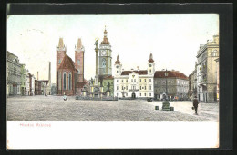 AK Königgrätz / Hradec Kralove, Marktplatz Mit Kirche Und Rathaus  - Tschechische Republik