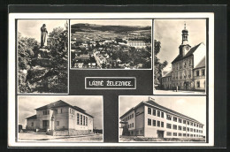 AK Lázne Zeleznice, Sokol-Gebäude, Rathaus, Ortsansicht Aus Der Vogelschau  - Czech Republic