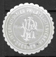 Reklamemarke VIGNETTE CINDERELLA Dresden: Internationaler Philatelistenverein - Erinnophilie