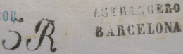 A548 - POSTE MARITIME - PAQUEBOT LIGNE D'ESPAGNE - LETTRE (LAC) MARSEILLE 19 AOÛT 1859 à BARCELONE (ESPAGNE) - Posta Marittima