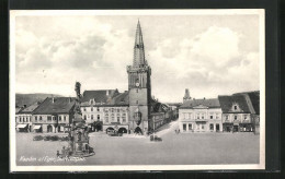 AK Kaaden / Kadan, Sudetengau, Marktplatz Mit Denkmal  - Tchéquie