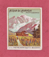 Etiquettes Parfume, Parfume Labes, Etichette Profumeria Pietro Bortolotti-Avqua Di Lavanda Monte Bianco. 77x 64mm - Etiquetas