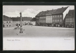 AK Görkau, Marktplatz Mit Denkmal Und Brunnen  - Tchéquie