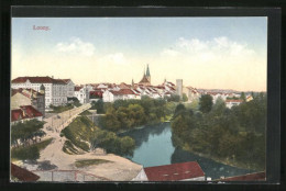 AK Laun / Louny, Flusspartie In Die Stadt  - Czech Republic