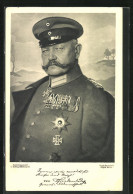 AK Paul Von Hindenburg In Uniform Mit Abzeichen  - Historical Famous People