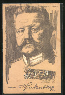 Künstler-AK Bkeistiftzeichnung Paul Von Hindenburg  - Historical Famous People