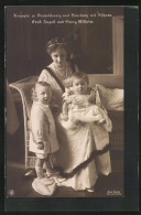 AK Victoria Louise Herzogin Von Braunschweig Mit Söhnen  - Royal Families