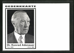 AK Gedenk-Karte Zum Tode Von Dr. Konrad Adenauer 1967  - Otros & Sin Clasificación