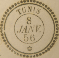 A550 - POSTE MARITIME - LETTRE (LAC) TUNIS (TUNISIE) 8 JANVIER 1856 à MARSEILLE (via BÔNE) - Maritime Post