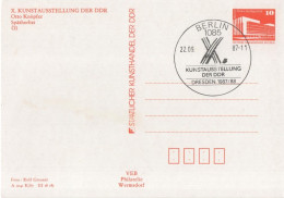 Germany Deutschland DDR 1987 Kunstausstellung, Otto Knopfer, Spatherbst, Canceled In Berlin - Postcards - Used