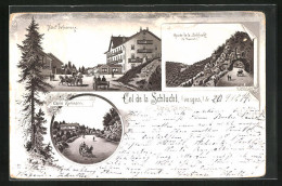 Lithographie Anciennes Col De La Schlucht, 1894, Hotel Defranoux, Châlet Hartmann  - Sonstige & Ohne Zuordnung