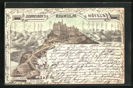 Vorläufer-Lithographie Rigi-Kulm, 1895, Schreiber`s Hotel`s Auf Dem Rigi  - Other & Unclassified