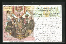 Lithographie Seidenberg, Sängerfest 1900 Des Männer-Gesang-Vereines  - Schlesien