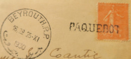 A551 - POSTE MARITIME - PAQUEBOT " AMBOISE " - 'LETTRE (LSC) BEYROUTH (LIBAN) 25 NOV 1930 à PARIS - Marque " PAQUEBOT " - Correo Marítimo