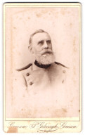 Fotografie P. Gdeczyk, Gnesen, Portrait älterer Polnischer Soldat In Uniform Mit Grauem Vollbart  - War, Military