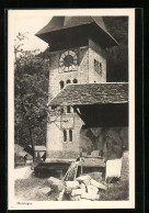 AK Meiringen, Kirchturm Im Sonnenschein  - Meiringen