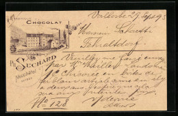 Vorläufer-Lithographie Neuchatel, 1893, Chocolat Suchard, Fabrique No. 6  - Culturas