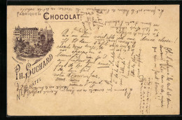 Vorläufer-Lithographie Neuchatel, 1891, Chocolat Suchard, Fabrique No. 3  - Culturas