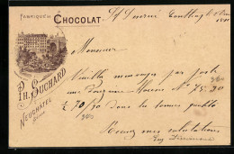 Vorläufer-Lithographie Neuchatel, 1891, Chocolat Suchard, Fabrique No. 3  - Landbouw