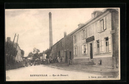 CPA Bernaville, Rue De Domart, Vue De La Rue  - Autres & Non Classés