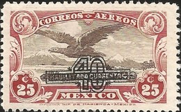 RJ) 1928 MEXICO, EAGLE OVER MOUNTAINS, WITH OVERPRINT IN BLACK, SCOTT C47, MNH - Mexiko