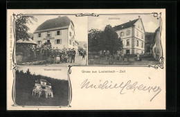 CPA Lautenbach-Zell, Gasthaus Zur Stadt Gebweiler, Schulhaus, Wasserreservoir  - Other & Unclassified