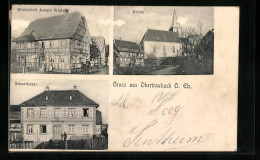 CPA Obertraubach, Gasthaus Joseph Wioland, Steuerkasse, L'Église  - Autres & Non Classés