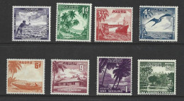 Nauru 1954 Definitives Short Set Of 8 To 2/6 Lagoon MLH - Nauru