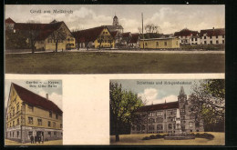 AK Messkirch, Gasthaus Z. Kreuz, Schulhaus U. Kriegerdenkmal, Ortspartie  - Sonstige & Ohne Zuordnung