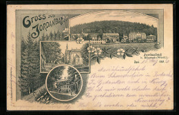 Lithographie Jordanbad, Ortspartie, Panorama  - Other & Unclassified