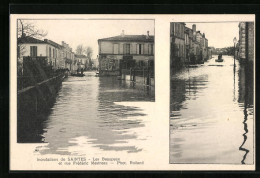 CPA Saintes, Inondations, Les Beaupeux Et Rue Frederic Mestreau, Inondation  - Saintes