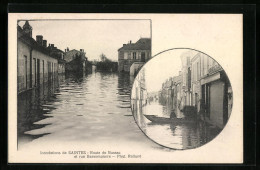 CPA Saintes, Inondations, Route De Bussac Et Rue Bassompierre, Inondation  - Saintes