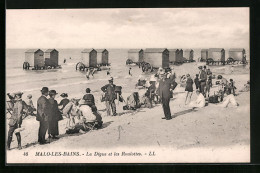 CPA Malo-les-Bains, La Digue Et Les Roulottes  - Malo Les Bains