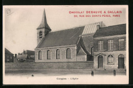 CPA Curgies, L`Eglise, Paris, Chocolat Debauve & Gallais, 30 Rue Des Saints-Pères  - Autres & Non Classés