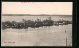 CPA Portejoie, Pendant Les Inondations De 1910, Vue Partielle Bei Inondation  - Altri & Non Classificati