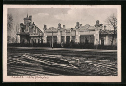 AK Holoby /Wolhynien, Bahnhof  - Ukraine