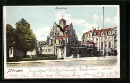 AK München, Künstlerhaus Mit Hotel Und Litfasssäule  - München